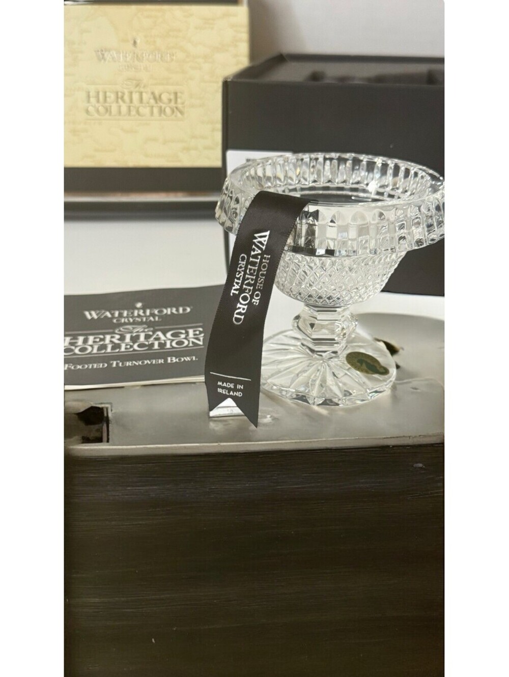 Heritage Collection WATERFORD Crystal Footed Turnover Bowl New In Box